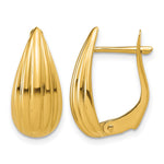 Leslie's 14K Polished Grooved Omega Back Earrings - Product Photo