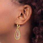 Leslie's 14K Tri-color Polished and D/C Leverback Earrings - Product Photo