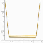 14K Yellow Gold Polished with 1in ext. Bar Necklace - Product Photo