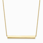 14K Yellow Gold Polished with 1in ext. Bar Necklace - Product Photo