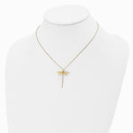 14K Yellow Gold Polished Dragonfly with 2 in ext. Necklace - Product Photo