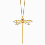 14K Yellow Gold Polished Dragonfly with 2 in ext. Necklace - Product Photo