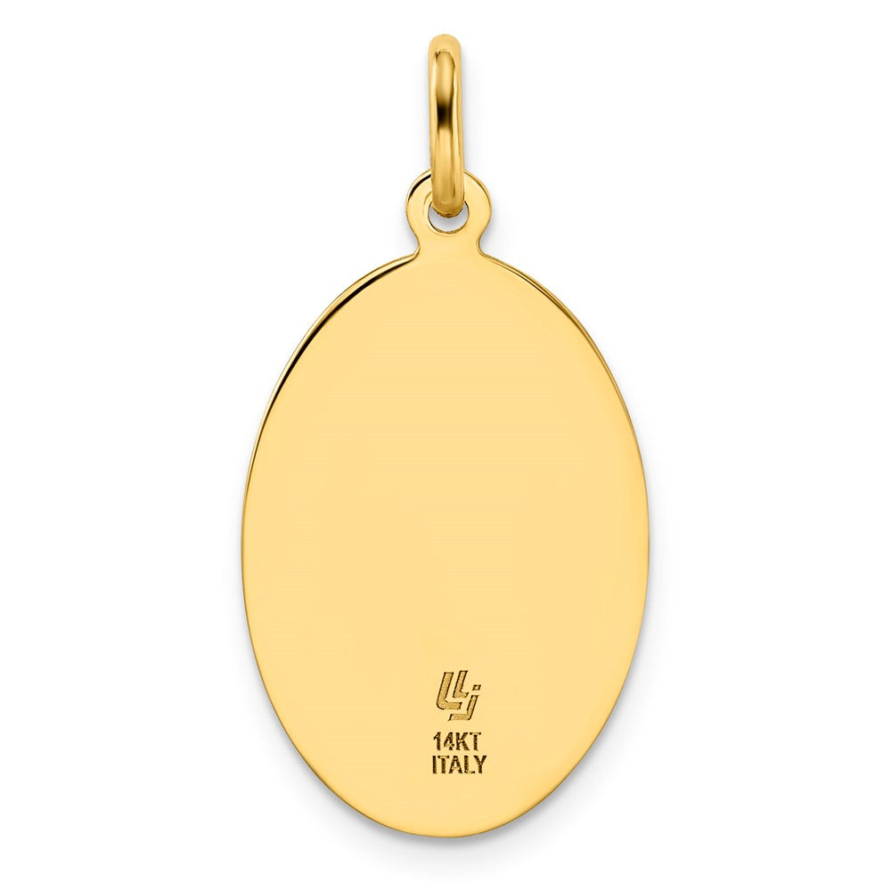Leslie's 14k Polished and Satin Oval St. Christopher Pendant - Product Photo
