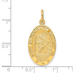 Leslie's 14k Polished and Satin Oval St. Christopher Pendant - Product Photo