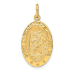 Leslie's 14k Polished and Satin Oval St. Christopher Pendant - Product Photo