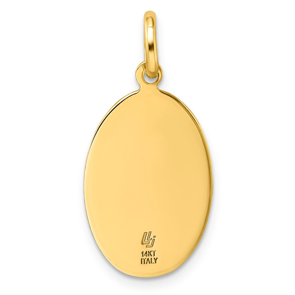 Leslie's 14k Polished and Satin Oval St. Christopher Pendant - Product Photo