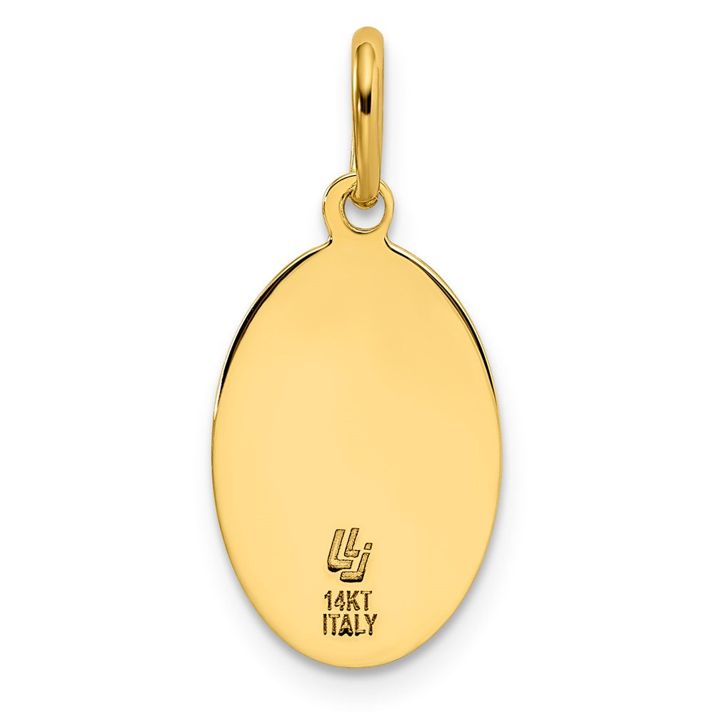 Leslie's 14k Polished and Satin Oval St. Christopher Pendant - Product Photo