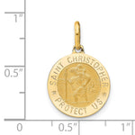 Leslie's 14k Polished and Satin Round St. Christopher Pendant - Product Photo