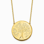 14K Yellow Gold Polished Tree of Life Necklace - Product Photo