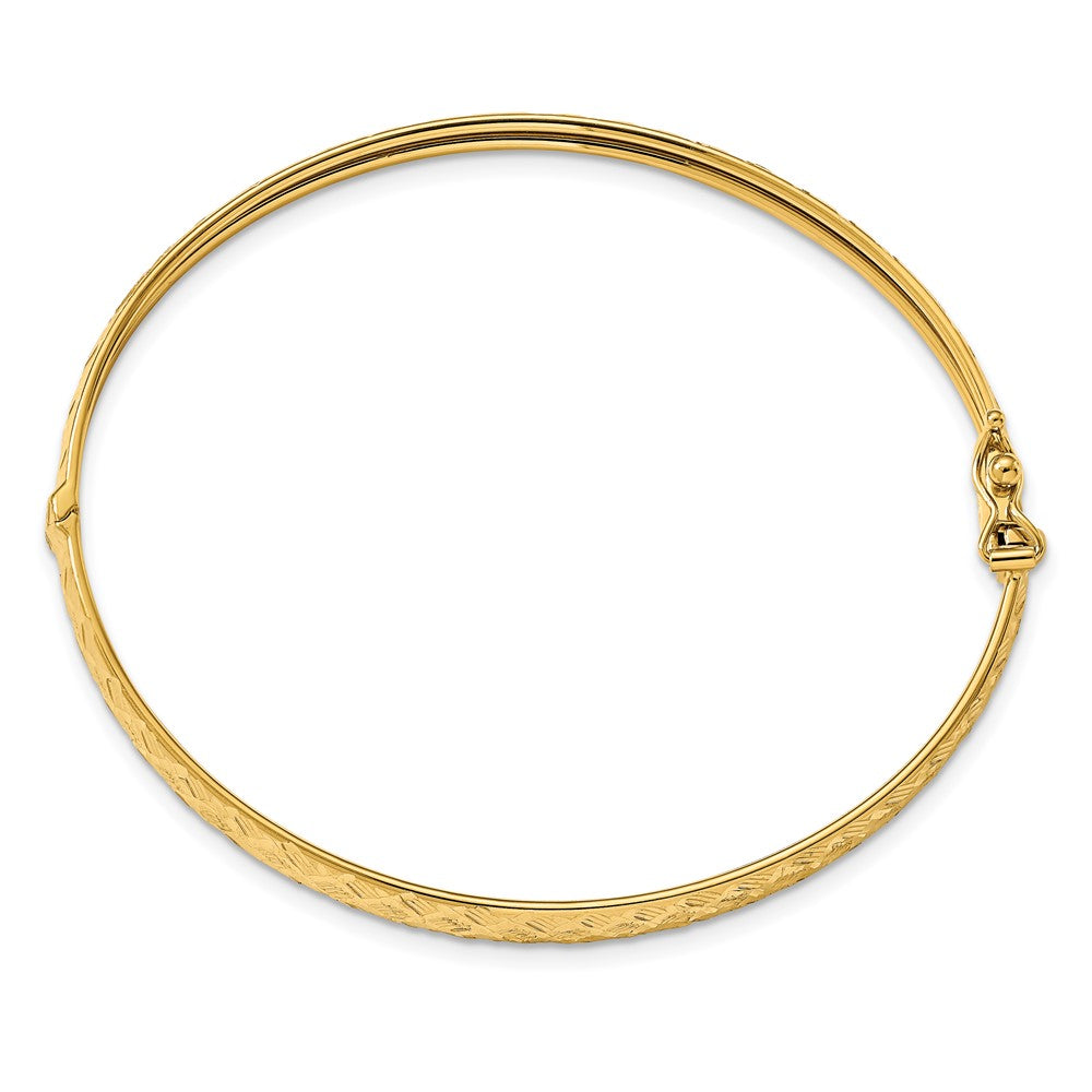 Leslie's 14k Polished and Diamond-cut Hinged Bangle - Product Photo