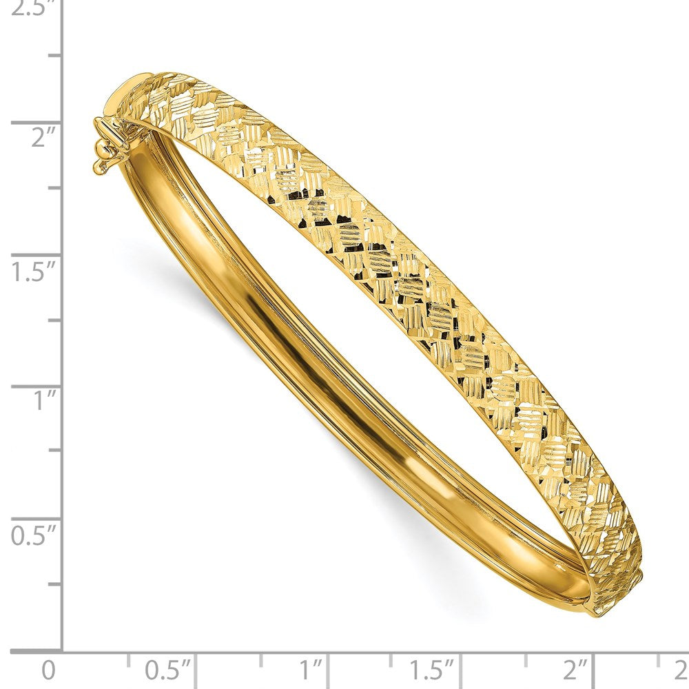 Leslie's 14k Polished and Diamond-cut Hinged Bangle - Product Photo