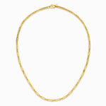 14K Yellow Gold Polished Flat Oval Link Necklace - Product Photo