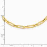 14K Yellow Gold Polished Flat Oval Link Necklace - Product Photo