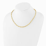 14K Yellow Gold Polished Flat Oval Link Necklace - Product Photo