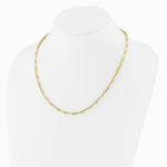 14K Yellow Gold Polished Flat Oval Link Necklace - Product Photo