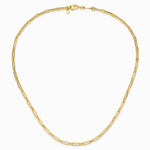 14K Yellow Gold Polished Flat Oval Link Necklace - Product Photo