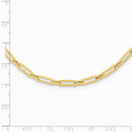 14K Yellow Gold Polished Flat Oval Link Necklace - Product Photo