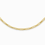 14K Yellow Gold Polished Flat Oval Link Necklace - Product Photo