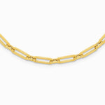 14K Yellow Gold Polished Flat Oval Link Necklace - Product Photo