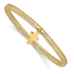 Leslie's 14K Polished Cross Charm Stretch Bangle - Product Photo