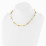 14K Yellow Gold Polished Fancy Link Necklace - Product Photo