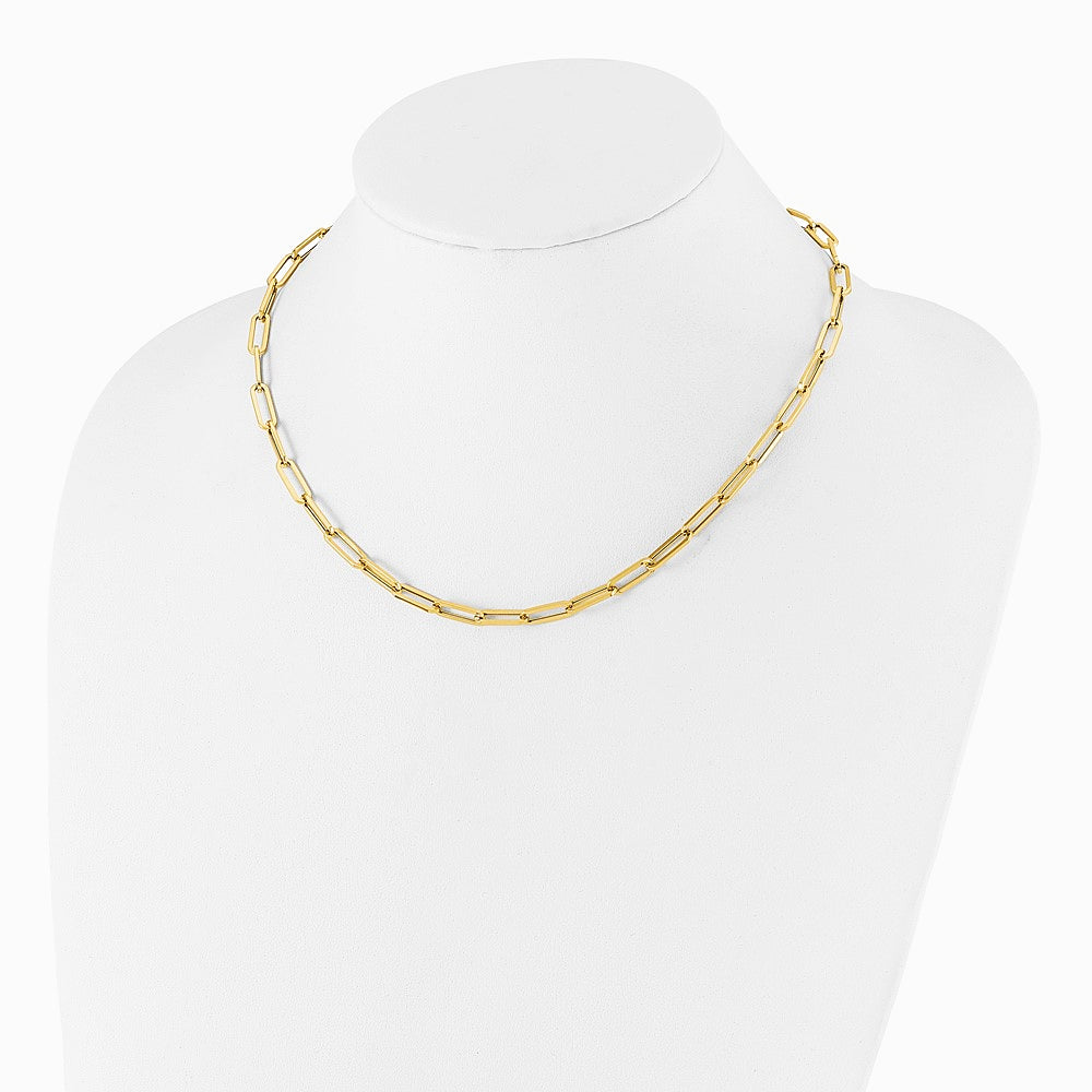 14K Yellow Gold Polished Fancy Link Necklace - Product Photo