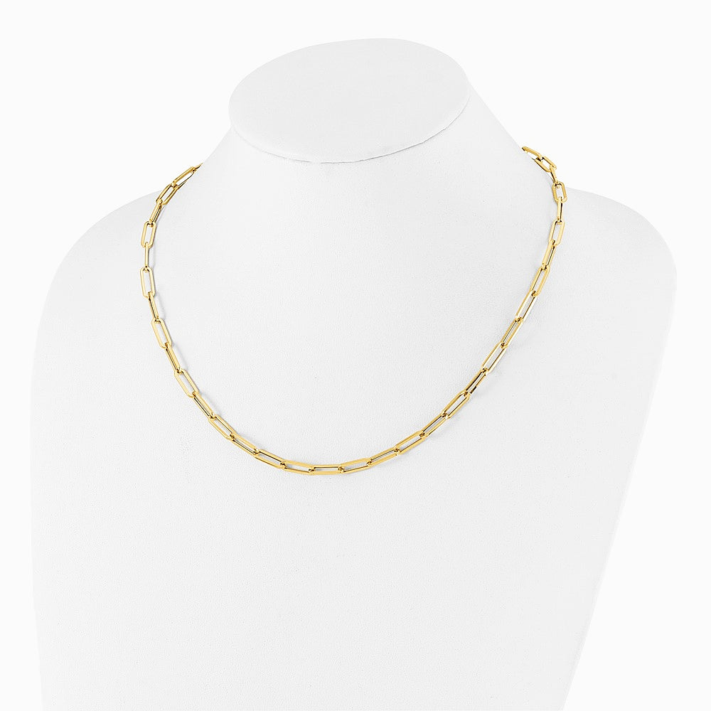 14K Yellow Gold Polished Fancy Link Necklace - Product Photo