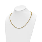 14K Two-tone Polished Textured Rope Necklace - Product Photo
