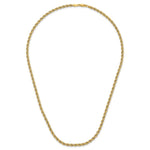 14K Two-tone Polished Textured Rope Necklace - Product Photo