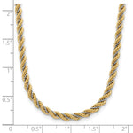 14K Two-tone Polished Textured Rope Necklace - Product Photo
