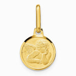 14K Yellow Gold Polished and Matte Angel Pendant - Product Photo