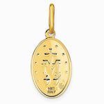14K Yellow Gold Polished and Matte Oval Miraculous Medal - Product Photo