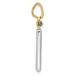 Leslie's 14K Two-tone Brushed Cross Dog Tag Pendant - Product Photo