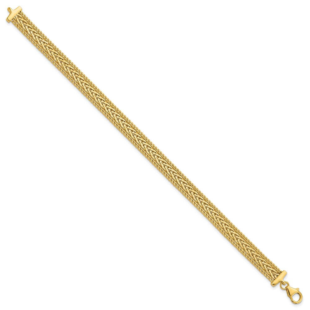Leslie's 14K Polished and Textured Braided Bracelet - Product Photo