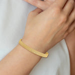 Leslie's 14K Polished and Textured Braided Bracelet - Product Photo