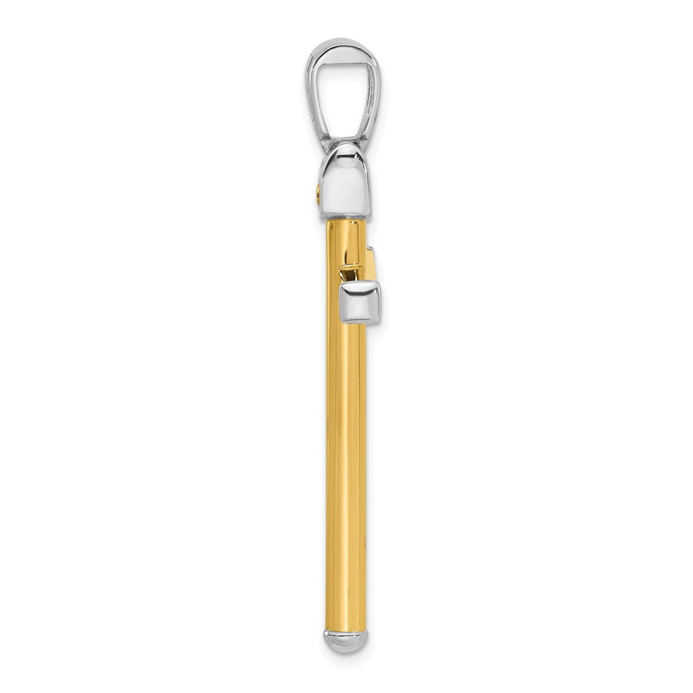 Leslie's 14K Two-tone Polished Cross Pendant - Product Photo