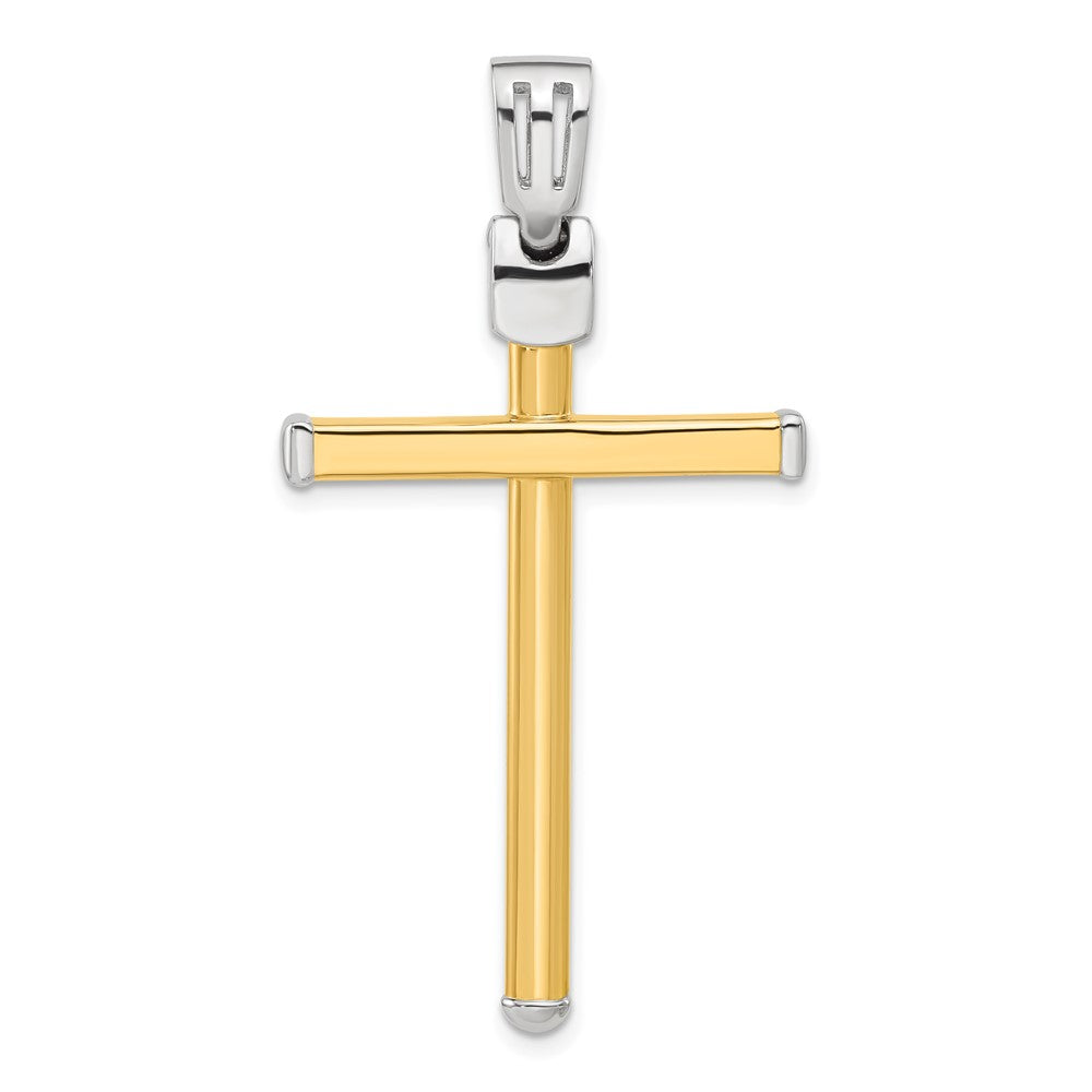 Leslie's 14K Two-tone Polished Cross Pendant - Product Photo