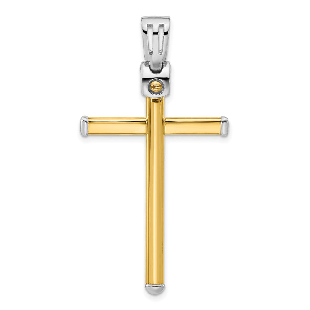 Leslie's 14K Two-tone Polished Cross Pendant - Product Photo