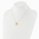 14K Yellow Gold Polished Heart Pendant with 1in ext. Necklace - Product Photo