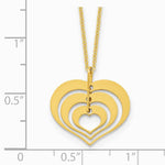 14K Yellow Gold Polished Heart Pendant with 1in ext. Necklace - Product Photo