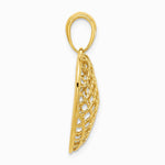 14K Two-tone Polished and Dia-cut Heart Pendant - Product Photo