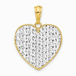 14K Two-tone Polished and Dia-cut Heart Pendant - Product Photo
