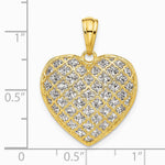14K Two-tone Polished and Dia-cut Heart Pendant - Product Photo