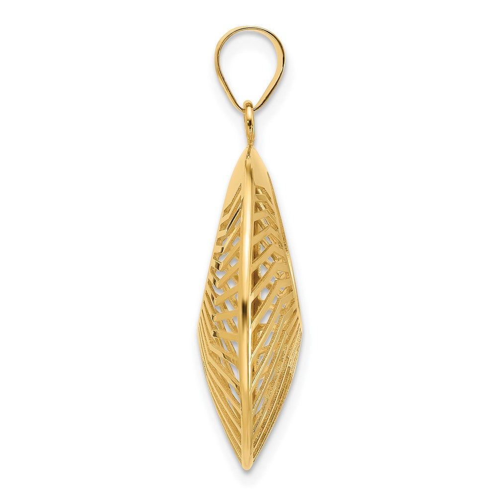 14K Yellow Gold Polished Hollow Fancy Pendant - Product Photo