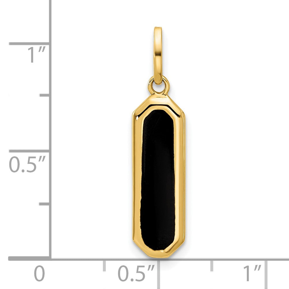 Leslie's 14K with Black Enamel Polished Pendant - Product Photo