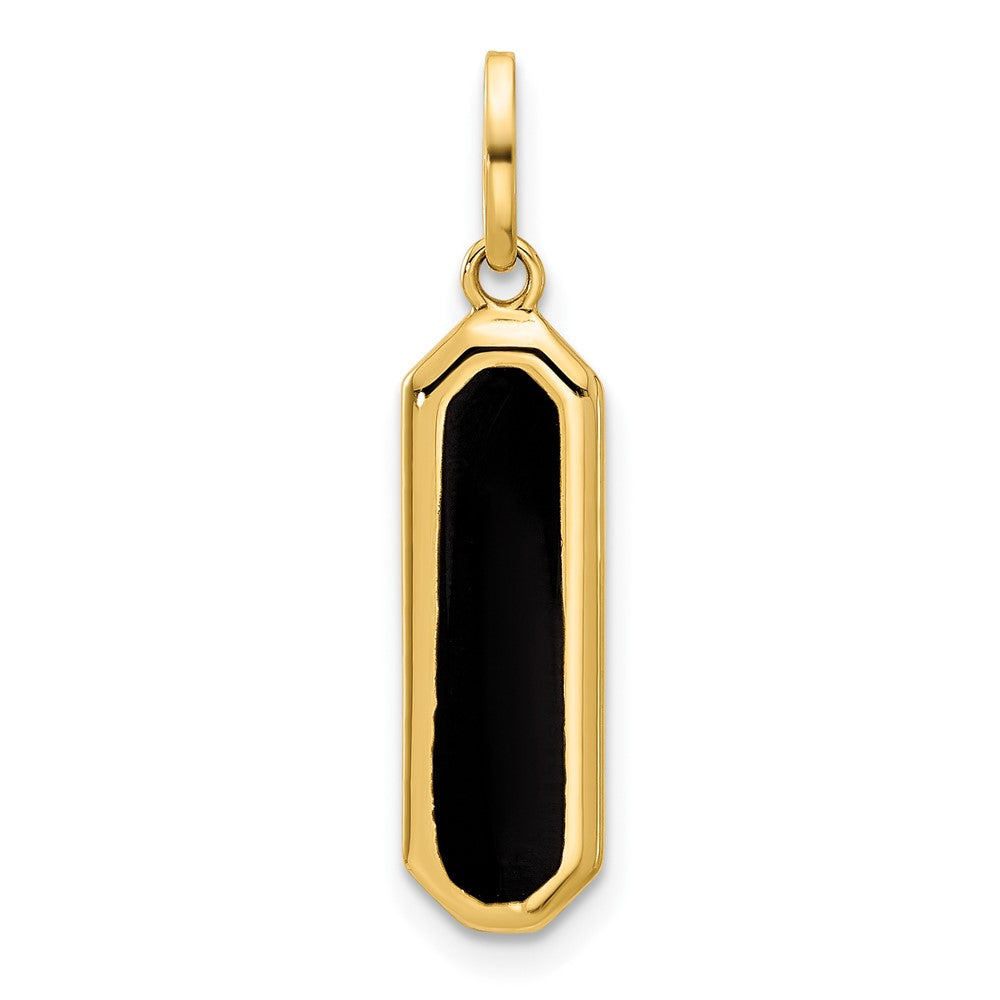 Leslie's 14K with Black Enamel Polished Pendant - Product Photo