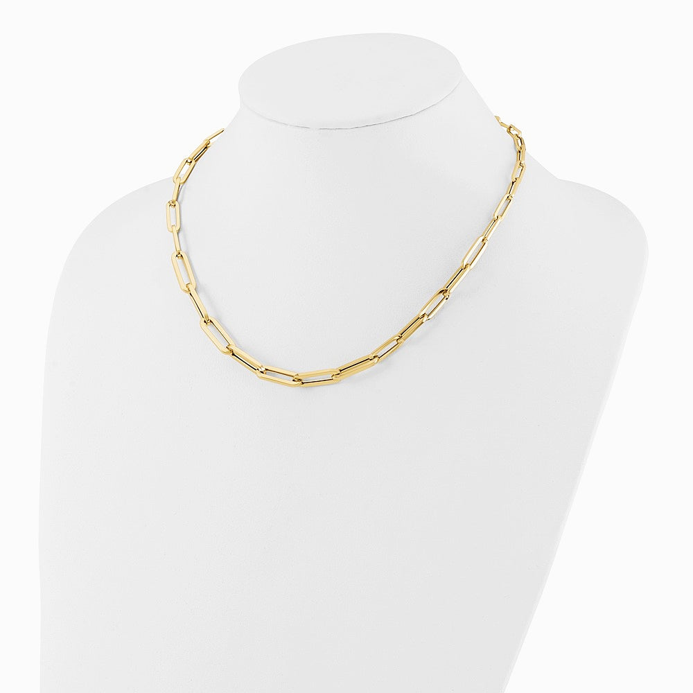 14K Yellow Gold Polished Fancy Link Necklace - Product Photo