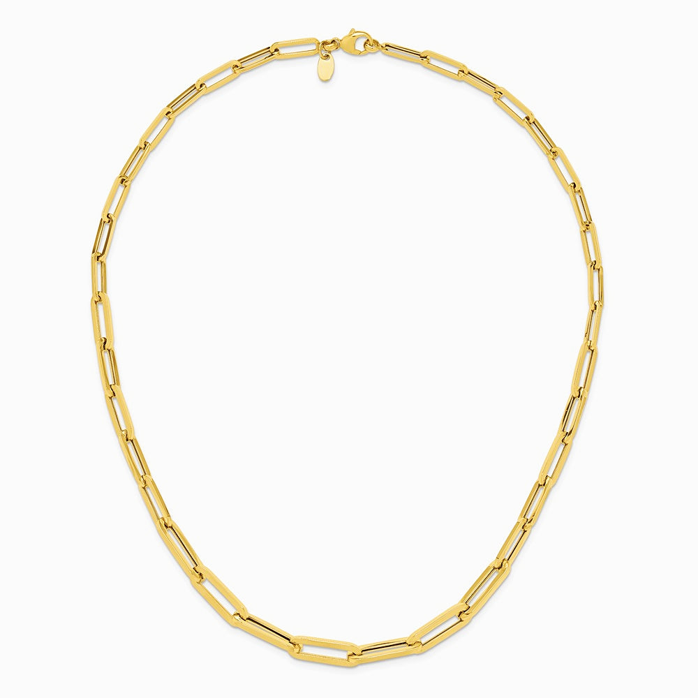 14K Yellow Gold Polished Fancy Link Necklace - Product Photo