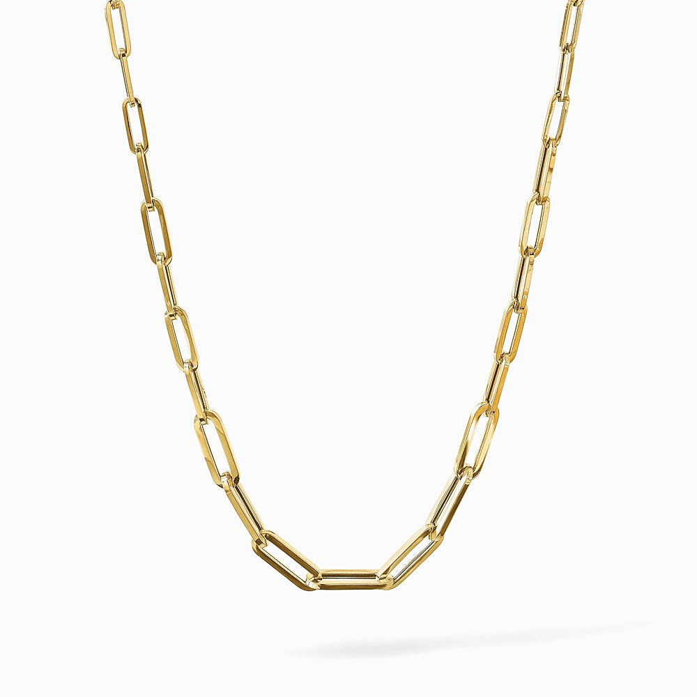 14K Yellow Gold Polished Fancy Link Necklace - Product Photo