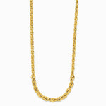 14K Yellow Gold Polished and Diamond-Cut Fancy Link Graduated 18in Necklace - Product Photo